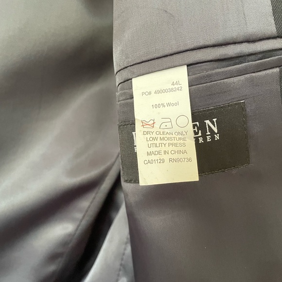 Lauren Ralph Lauren Wool Blazer Mens 44L Slim Navy Pinstripe Sport Coat 2 Button - Picture 4 of 4